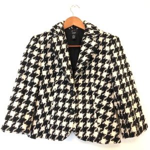 Alfani Black and White Houndstooth Coat Blazer